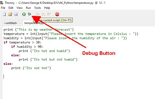 Thonny Debug Button